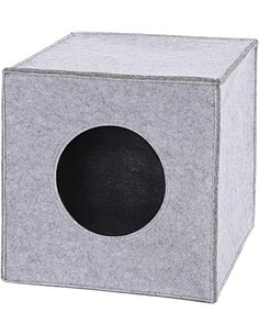 Lionto Cueva de Fieltro para Gatos, Suave Estantería 33x37x33 cm, Sin Almohada, Gris Claro