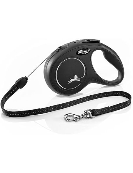 flexi® Classic S Cordón 8 m negro, correa extensible para perros hasta máx. 12 kg