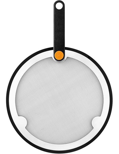 BRA Efficient | Tapa Antisalpicaduras 24-26-28 cm, Malla Acero Inoxidable 18/10 y Silicona, Libre de BPA, Mango plegable de baqu