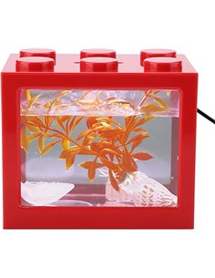 Mini Acrylic Fish Tank, Aquarium Starter Kits Mini Fish Tank Aquarium Cube Stackable Tank Desktop Mini Aquarium Tank Bowl with U