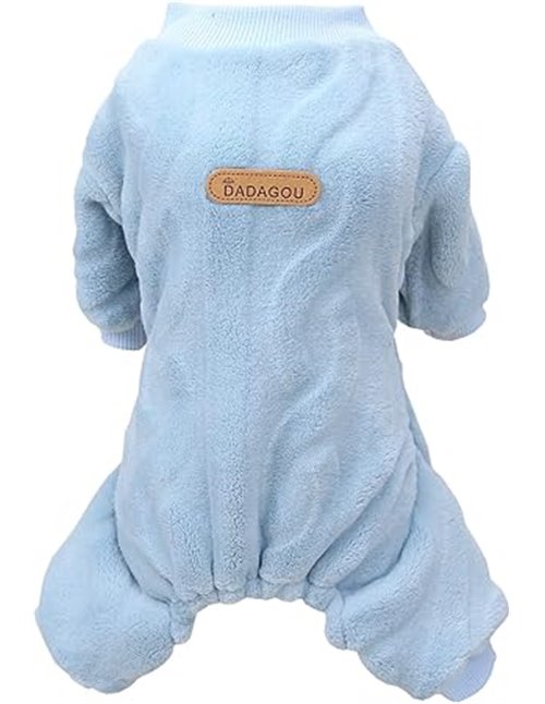 Izefia Suéter para Perro Ropa de Lana de Vellón Sudadera Cálida de Invierno Mono de 4 Piernas Pijama Suéter con Estampado de Tor