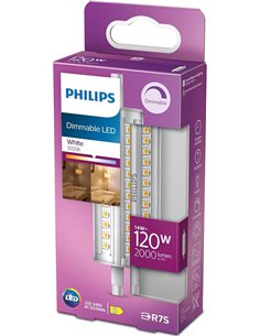 Philips - Bombilla LED Lineal, 120W, Lineal R7S 118 mm, Neutra, Luz Blanca, Regulable