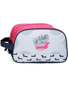 Roll Road Teckel Estuche Escolar, Estuche infafntil, Fabricado en Poliéster, Triple Compartimento para Mejorar la organización, 