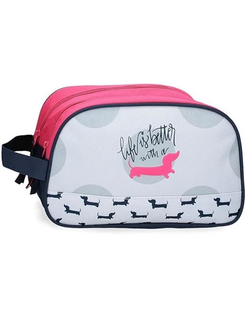 Roll Road Teckel Estuche Escolar, Estuche infafntil, Fabricado en Poliéster, Triple Compartimento para Mejorar la organización, 