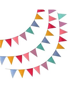 3 Piezas Banderines Decorativos de Colores, 36 Banderines (17.5x12.5cm), 12 Metros Guirnalda Cumpleaños, Decoración Fiesta, Band