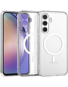 Funda para Samsung Galaxy A54 5G Compatible con MagSafe, Magnética Carcasa Protección de Cámara Translúcida Mate Trasera PC Resp