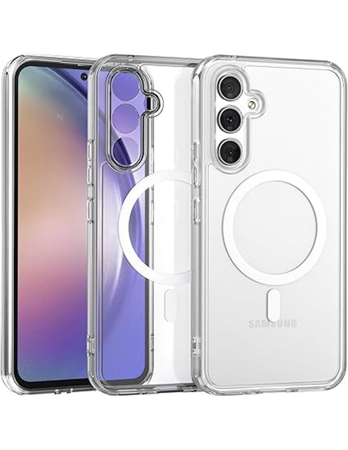 Funda para Samsung Galaxy A54 5G Compatible con MagSafe, Magnética Carcasa Protección de Cámara Translúcida Mate Trasera PC Resp