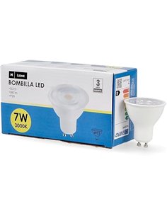 M Ledme - Pack 6, Bombilla Led Gu10 Smd Plus 7W 60°, Luz cálida (3000k), casquillo GU10, 580 Lumen, IP20, Apertura del Haz de Lu