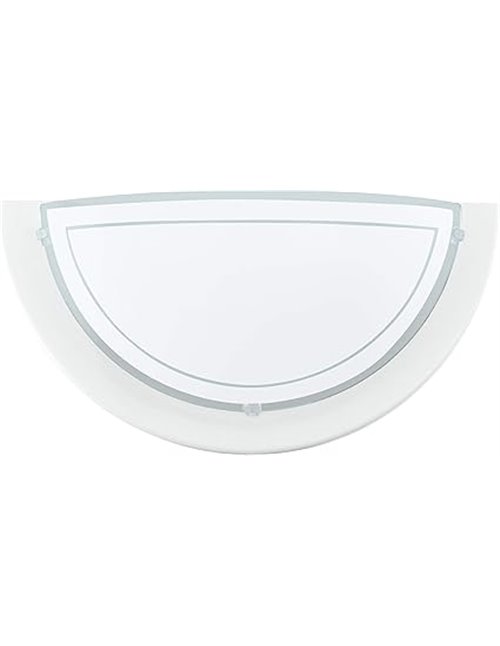 EGLO Lámpara de pared Planet 1, lámpara led de interior de acero y cristal, lámpara de salón en blanco y transparente, lámpara d