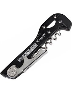 Fackelmann Sacacorchos de Camarero con Corta Cápsulas, Sacacorchos Manual, Sacacorchos Clásico, Accesorios para Vino, Abridor de