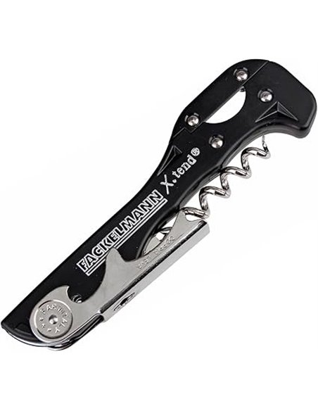 Fackelmann Sacacorchos de Camarero con Corta Cápsulas, Sacacorchos Manual, Sacacorchos Clásico, Accesorios para Vino, Abridor de