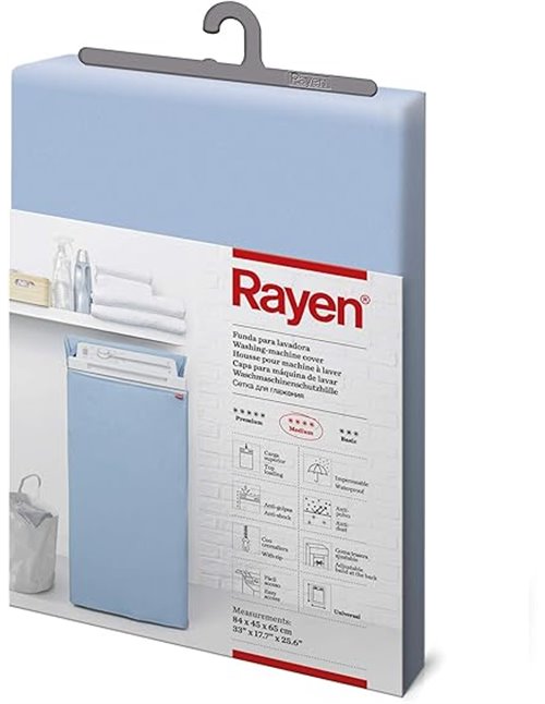Rayen | Funda Para Lavadora Carga Superior | Funda universal con goma ajustable | Impermeable | Gama Medium | 84 X 45 X 65 cm