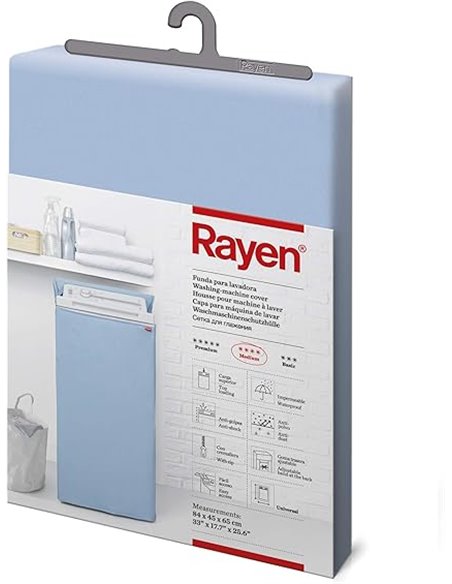 Rayen | Funda Para Lavadora Carga Superior | Funda universal con goma ajustable | Impermeable | Gama Medium | 84 X 45 X 65 cm