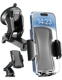 Hoppac Mobile Car Mount, Powerful Suction Cup Support Telemovel Car Dashboard & Windshield, 360 Degree Rotation and One Button R