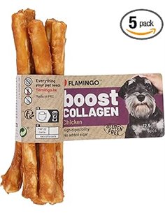Flamingo Snack Boost - Barritas de Pollo con Colágeno - 12,5 cm, 30 g, ∅ 6 mm - Ideal para Beagle, Bulldog Francés, Teckel, Cock