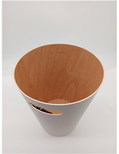 Umbra Woodrow Cesto de basura, con capacidad de 7.5 l, Blanco/Natural 2