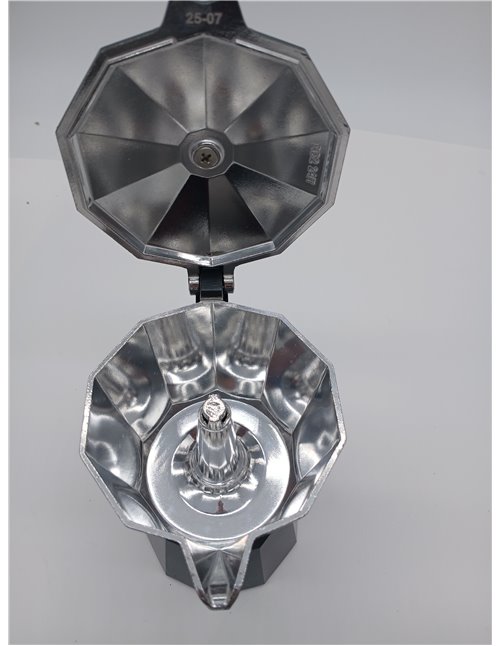 Monix Vitro Noir | Cafetera Italiana de Aluminio 6 Tazas, Apta para Vitrocerámica, Gas y Eléctrica, NO Apta para Inducción, Mang