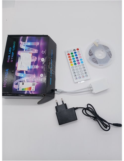HOVVIDA 5M LED Strip, 30 LED/Metre, 1 x 5 M, 24 V RGB LED Lights, 150 LEDs, APP and Remote Control, Music Mode, LED for Bedroom,