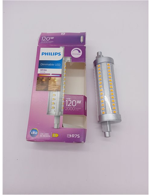 Philips - Bombilla LED Lineal, 120W, Lineal R7S 118 mm, Neutra, Luz Blanca, Regulable