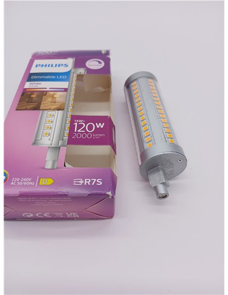 Philips - Bombilla LED Lineal, 120W, Lineal R7S 118 mm, Neutra, Luz Blanca, Regulable