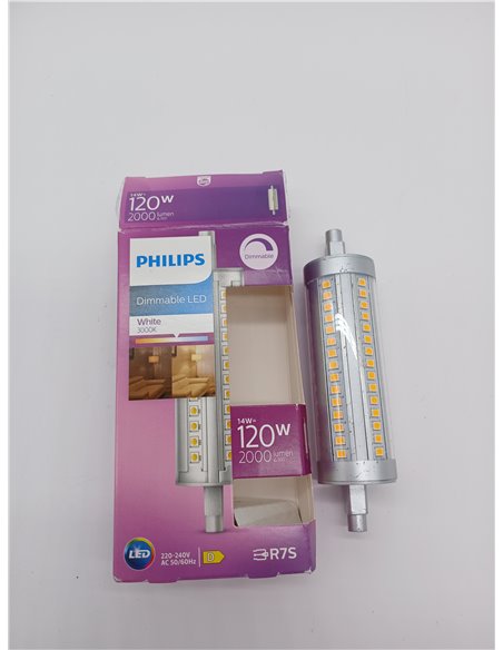 Philips - Bombilla LED Lineal, 120W, Lineal R7S 118 mm, Neutra, Luz Blanca, Regulable