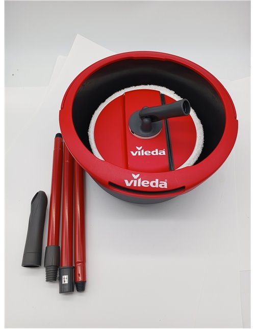 Vileda Spin & Clean Sistema de Fregado, Rojo y Negro, 335 x 176 x 343 mm