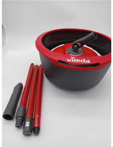 Vileda Spin & Clean Sistema de Fregado, Rojo y Negro, 335 x 176 x 343 mm