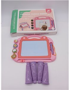 Pizarra Magnética Infantil,Pizarra de Dibujo Mágica de Colores con 4 sellos Magnéticos y 1 lápiz Capacitivo, Almohadilla Borrabl 2