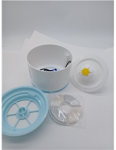Bebedero para Gatos 2.4L con Cuatro Filtros de Carbón Activado, Fuente de Agua para Mascotas Ultra Silenciosa con luz LED - Sist 2