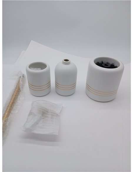 Juego Accesorios de Baño Completo de Lujo, Kit de 3 Piezas, Set de Baño de Cerámica, Conjunto Accesorios para Cuartos de Baño Mo
