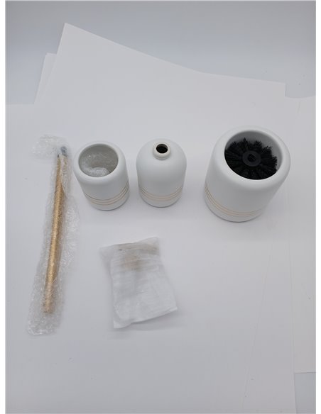 Juego Accesorios de Baño Completo de Lujo, Kit de 3 Piezas, Set de Baño de Cerámica, Conjunto Accesorios para Cuartos de Baño Mo