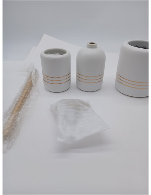 Juego Accesorios de Baño Completo de Lujo, Kit de 3 Piezas, Set de Baño de Cerámica, Conjunto Accesorios para Cuartos de Baño Mo