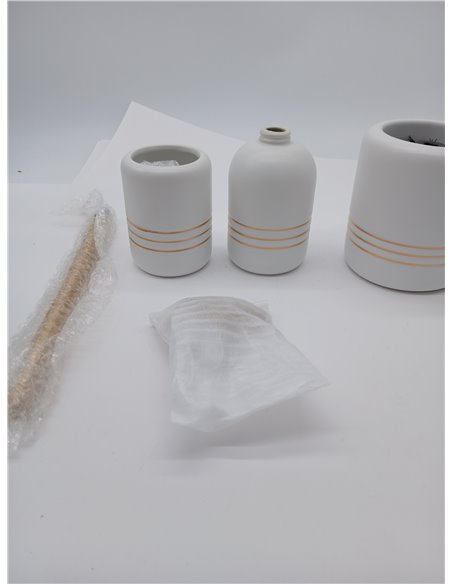 Juego Accesorios de Baño Completo de Lujo, Kit de 3 Piezas, Set de Baño de Cerámica, Conjunto Accesorios para Cuartos de Baño Mo