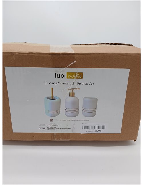 Juego Accesorios de Baño Completo de Lujo, Kit de 3 Piezas, Set de Baño de Cerámica, Conjunto Accesorios para Cuartos de Baño Mo