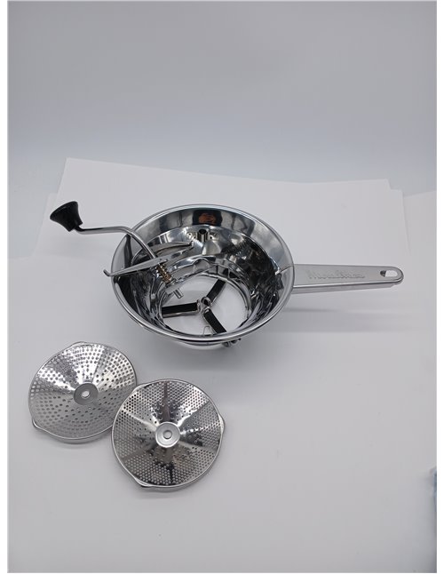Moulinex Classic - Molinillo de verduras manual, incluye dos parrillas, acero inoxidable, tamaño pequeño, apto para lavavajillas