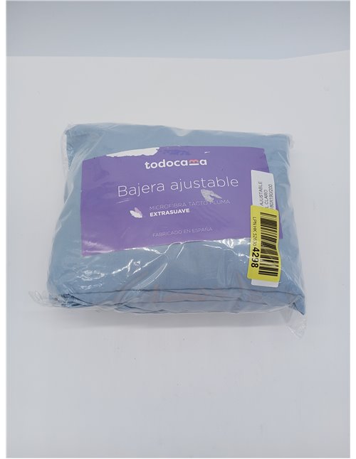 Todocama - Sábana Bajera Ajustable de Microfibra cepillada Extra Suave. (Cama 180 x 190/200cm, Azul Claro)