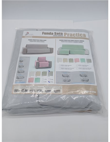 Eysa Salvasofá o Funda de sofá práctica Oriente 4 plazas Color 06/Gris
