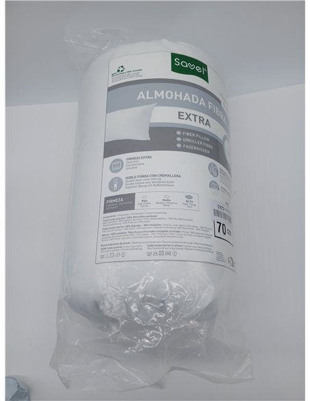 Savel - Almohada Suave Tacto Seda con Doble Funda | 70x40cm | Firmeza Alta