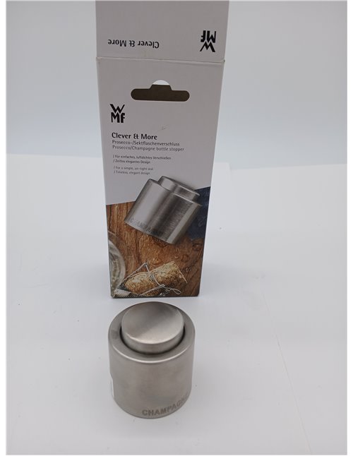 WMF Wine Champagne Bottle Stopper Polished Cromargan Stainless Steel