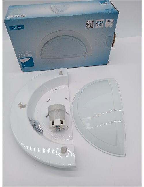 EGLO Lámpara de pared Planet 1, lámpara led de interior de acero y cristal, lámpara de salón en blanco y transparente, lámpara d