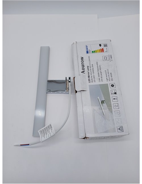 Aourow Lámpara de Espejo Baño LED 5W 230V 500lm,a Prueba de Agua IP44 30cm,3 en 1,Fije en el Espejo +en el Gabinete+en la Pared,
