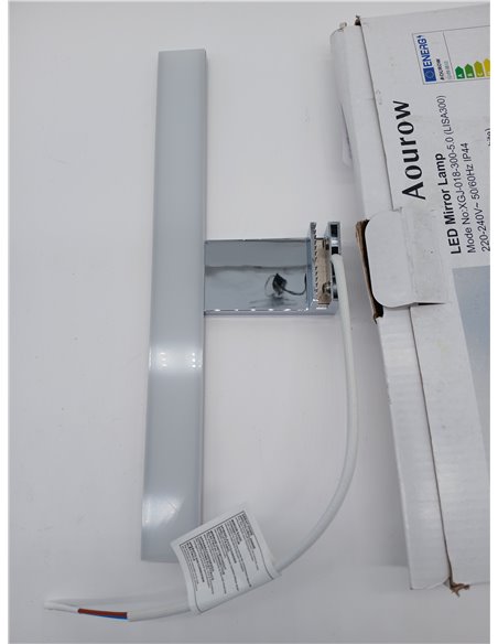 Aourow Lámpara de Espejo Baño LED 5W 230V 500lm,a Prueba de Agua IP44 30cm,3 en 1,Fije en el Espejo +en el Gabinete+en la Pared,