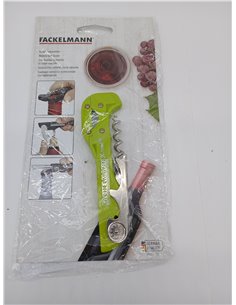 Fackelmann Sacacorchos de Camarero con Corta Cápsulas, Sacacorchos Manual, Sacacorchos Clásico, Accesorios para Vino, Abridor de 2