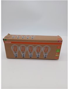 OSRAM High Efficiency LED Lamps with Energy Efficiency Class A, Pack of 5, Replaces 100W, Warm White (2700K), E27, Filament Glas 2