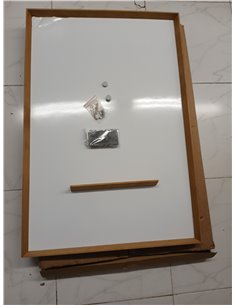 Bi-Office Pizarra Blanca Magnética, Superficie De Acero Lacado En Seco, Marco De Madera De Pino, 90 X 60 Cm 2