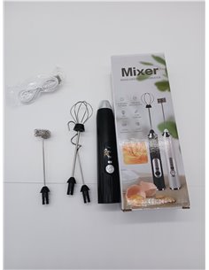 espumador de leche, Incluye 3 Cabezales batidora, USB Recargable espumadera de leche electrico, 3 velocidades ajustable batidor  2