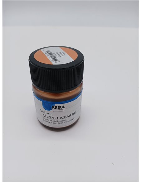 KREUL 77583 Pintura acrílica metálica a base de agua, cremosa opaca, de secado rápido y desvanecimiento, 1.7 fl oz de vidrio dor
