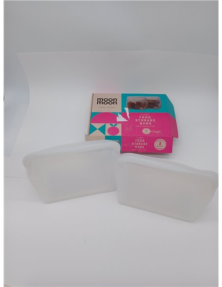 Moonmoon Bolsas de silicona reutilizables para congelar, bolsas de almacenamiento de alimentos de pie, transparentes, XL, 1500 m