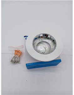 Lámpara de techo empotrable GTV Aries, máx. 20 W, IP20, redonda, blanca/cromada, OP-ARIOK-23