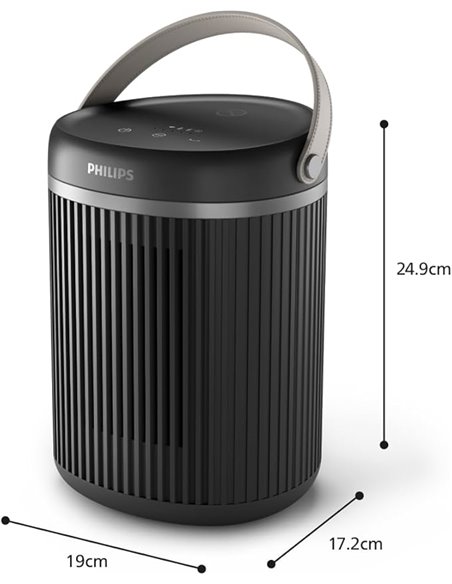 Calefactor conectado Philips Serie 3000 de 2000 W, hasta un 50% de ahorro de energía con Eco AI, silencioso 24 db(A), 5 funcione